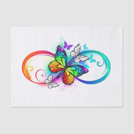 Papier Mousseline Bright infinity with rainbow butterfly (Recto)