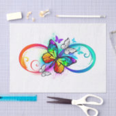 Papier Mousseline Bright infinity with rainbow butterfly (Artisanat)