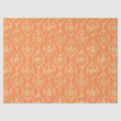 Papier Mousseline Bright Orange Gold Pineapple Damask (Recto)
