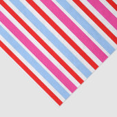 Papier Mousseline Bright Red and Blue Candy Stripes (Détail)