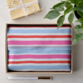 Papier Mousseline Bright Red and Blue Candy Stripes (Cadeau)