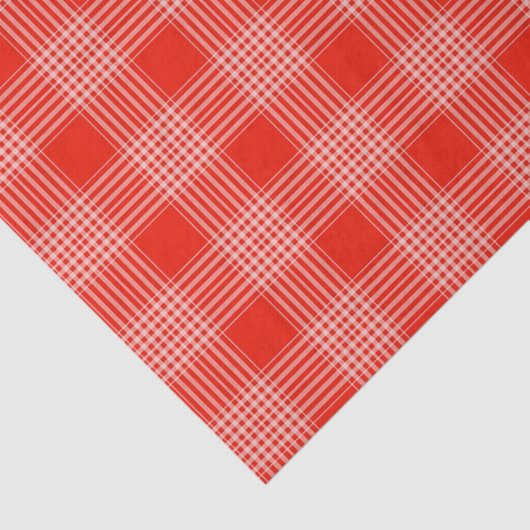 Papier Mousseline Bright Red Plaid Pattern (Détail)