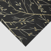 Papier Mousseline Brindilles d'or en noir (Détail)