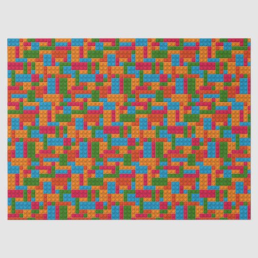 Papier Mousseline Brique de construction colorée (Recto)