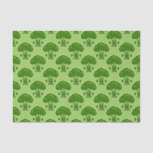 Papier Mousseline Brocoli vert heureux