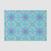 Papier Mousseline Broderie ethnique tzigane turquoise bleu bohème (Recto)