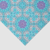 Papier Mousseline Broderie ethnique tzigane turquoise bleu bohème (Détail)