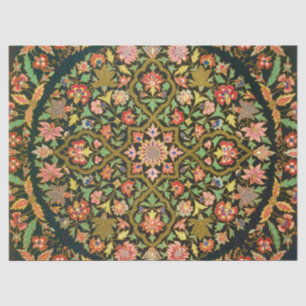 Papier Mousseline Broderie florale indienne vintage colorée Imprimer