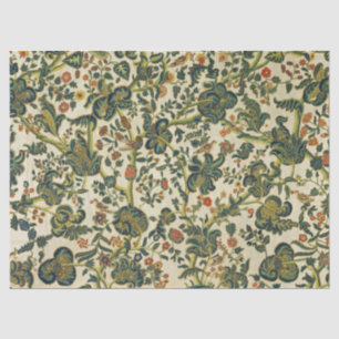 Papier Mousseline Broderie florale vintage