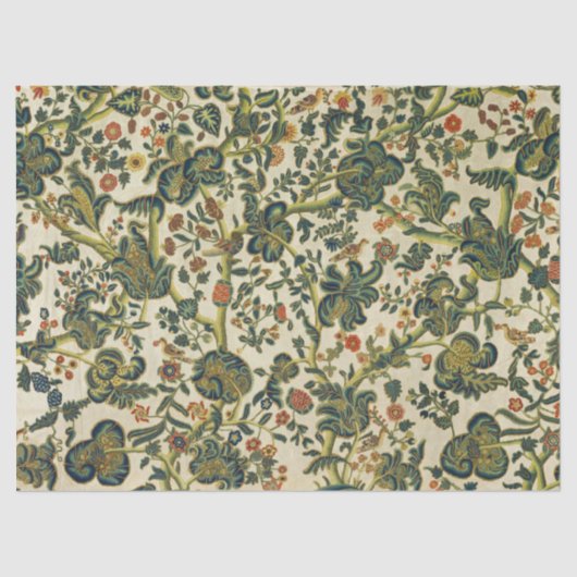 Papier Mousseline Broderie florale vintage (Recto)