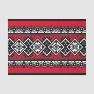 Papier Mousseline Broderie rouge