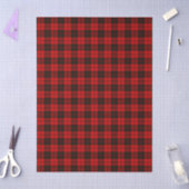 Papier Mousseline Brodie tartan rouge noir plaid (Artisanat)
