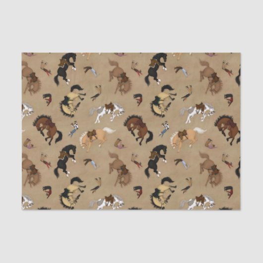 Papier Mousseline Broncs et Cowboys (Recto)