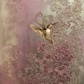 Papier Mousseline Bronze Blush, Gold Hummingbird, Embossed Floral