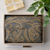 Papier Mousseline Bronze Rustique Floral Ornate Damask (Cadeau)