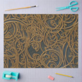 Papier Mousseline Bronze Rustique Floral Ornate Damask (Artisanat)