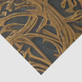Papier Mousseline Bronze Rustique Floral Ornate Damask (Détail)