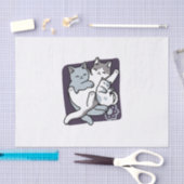 Papier Mousseline Brosse à lait - Chats à couchage mignon (Artisanat)