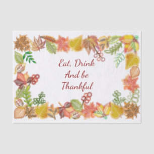 Papier Mousseline Brosse de feuillage d'automne pour Thanksgiving