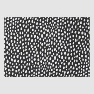 Papier Mousseline Brosses à pois à main (noir et blanc)