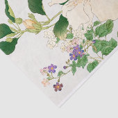 Papier Mousseline Browallia & Hibiscus Fleurs - Bois japonais (Détail)