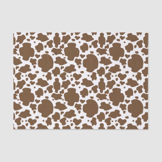 Papier Mousseline Brown Cow Spots Faux Cowhide Motif (Recto)