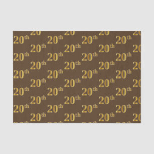 Papier Mousseline Brown, Faux Gold 20th (Vingtième) Event