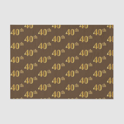 Papier Mousseline Brown, Faux Gold 40th (Quarantième) (Recto)