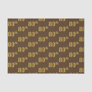 Papier Mousseline Brown, Faux Gold 80th (Eighantième) Event