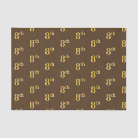 Papier Mousseline Brown, Faux Gold 8th (Huitième) Event Tissue Paper (Recto)