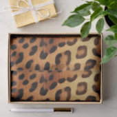 Papier Mousseline Brown noir Empreinte de léopard or (Cadeau)