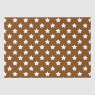 Papier Mousseline Brown White Stars Motif décoratif