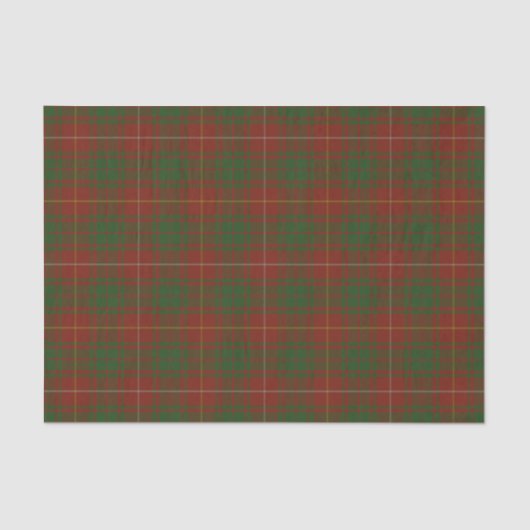 Papier Mousseline Bruce Clan tartan - vert rouge (Recto)