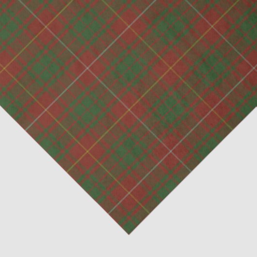Papier Mousseline Bruce Clan tartan - vert rouge (Détail)