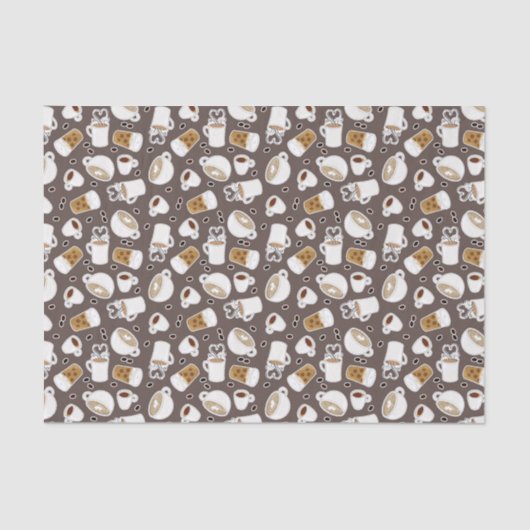 Papier Mousseline Brun de motif d'amant de café (Recto)