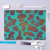 Papier Mousseline Brun de vache et copie turquoise (Artisanat)