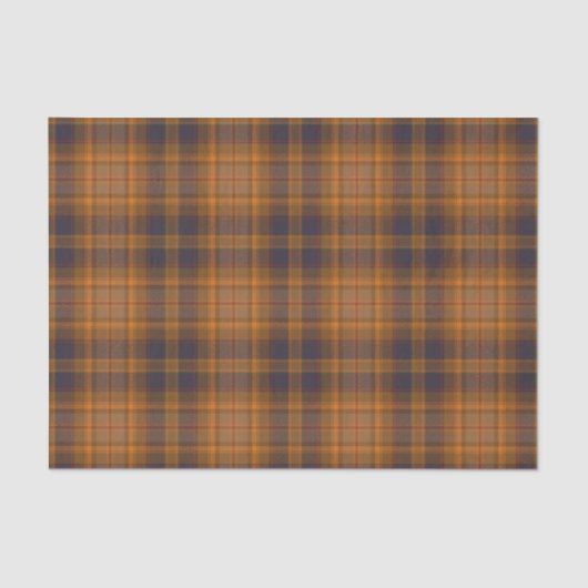 Papier Mousseline Brun foncé | tartan orange (Recto)