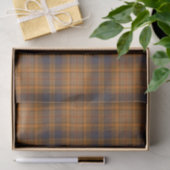 Papier Mousseline Brun foncé | tartan orange (Cadeau)