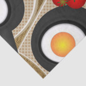 Papier Mousseline Brunch Fractal Art Drôle Nourriture, Tomates, Oeuf (Détail)