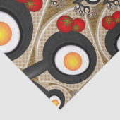 Papier Mousseline Brunch Fractal Art Drôle Nourriture, Tomates, Oeuf (Détail)