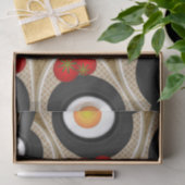 Papier Mousseline Brunch Fractal Art Drôle Nourriture, Tomates, Oeuf (Cadeau)