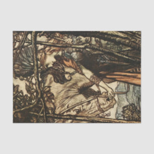 Papier Mousseline "Brunhilde Led Her Horse" par Arthur Rackham