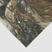 Papier Mousseline "Brunhilde With Her Horse" par Arthur Rackham (Détail)