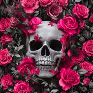 Papier Mousseline Bubble Gum Pink Skull Decoupage paper 