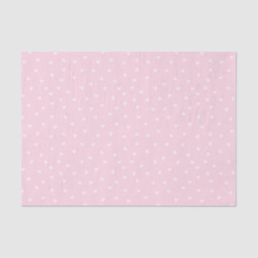 Papier Mousseline Bubblegum Coeurs roses Enveloppement Cadeau (Recto)