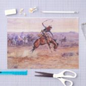 Papier Mousseline "Buckino Bronco" Cowboy Art de Charles Russell (Artisanat)