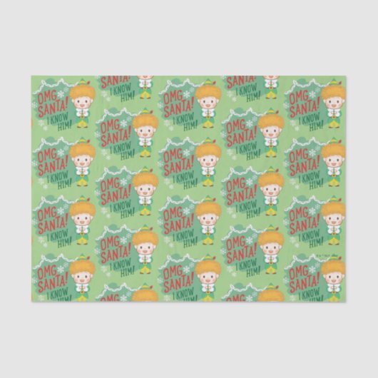 Papier Mousseline Buddy l'Elf OMG Père Noël ! Je Le Connais ! (Recto)