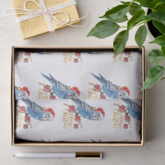 Papier Mousseline Budgie Christmas  (Cadeau)