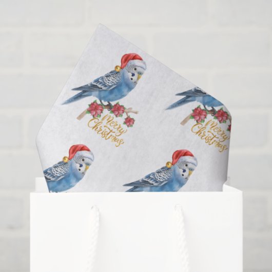 Papier Mousseline Budgie Christmas (Sac cadeau)