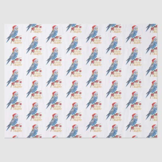 Papier Mousseline Budgie Christmas  (Recto)